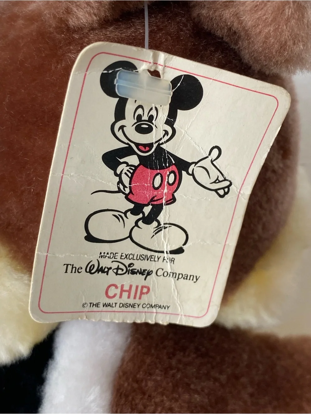 Vintage Disneyland Walt Disney World CHIP From Chip 'n' Dale Plush Chipmunk Toy